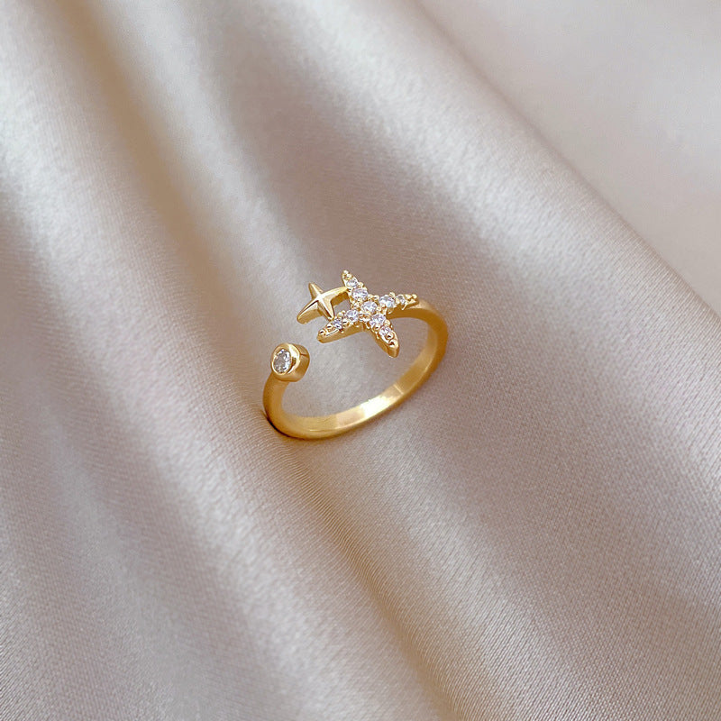 Women Cartoon Crown Brass Electroplating Rings