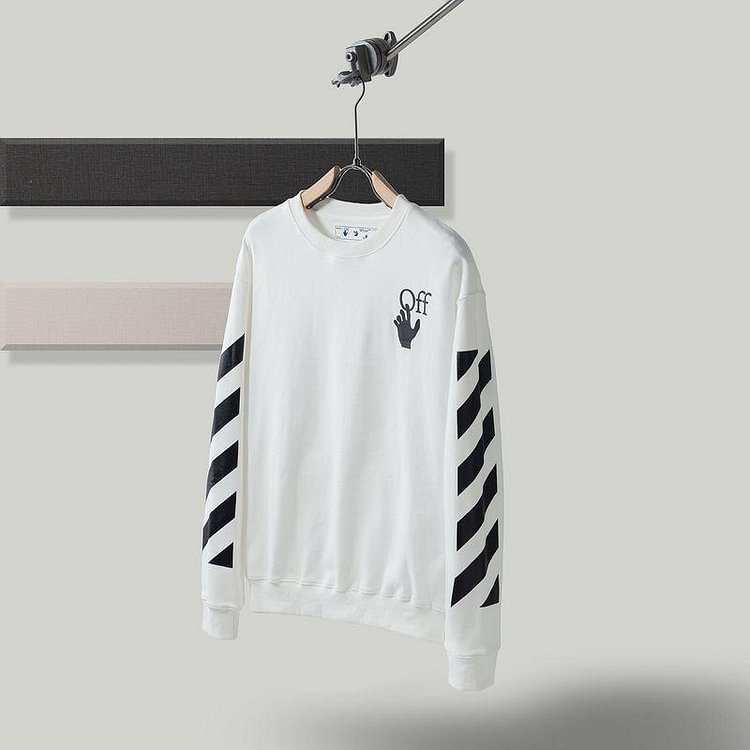 Off White Pullover Sweatshirts Autumn And Winter Round Neck Pullover Sweater Base Shirt Owt