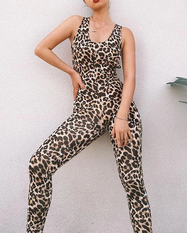 backless cross strap tracksuit one piece sportswear jumpsuits p113020