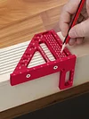 Woodworking Square Protractor Aluminum Alloy 3D Multi-Angle Measuring Ruler