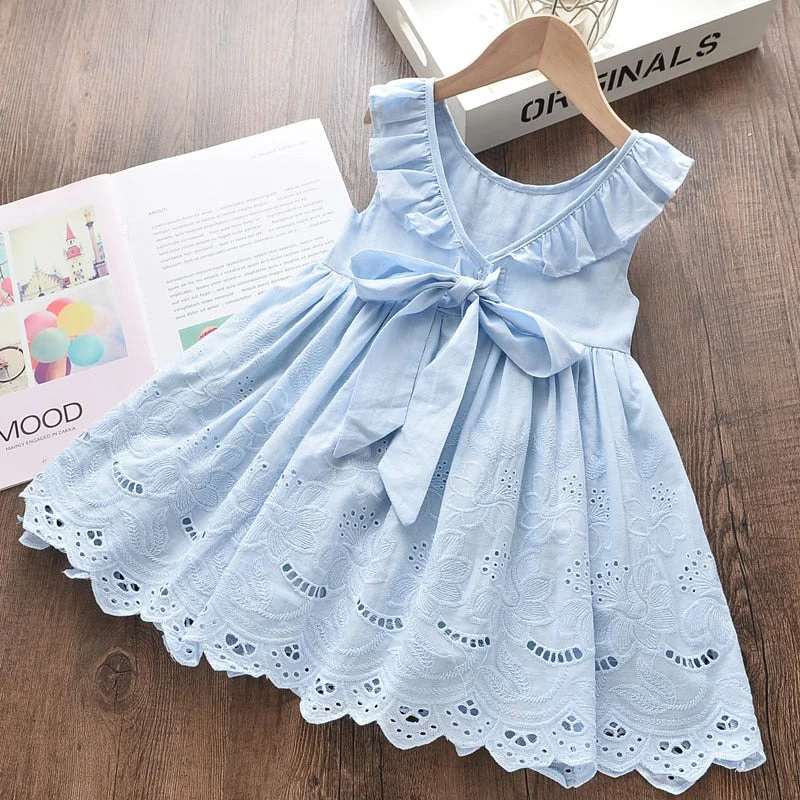 Bear Leader Girls Elegant Dresses 2022 New Summer Kids Party Costumes Girl Floral Princess Outfits Children Vestidos Clothing