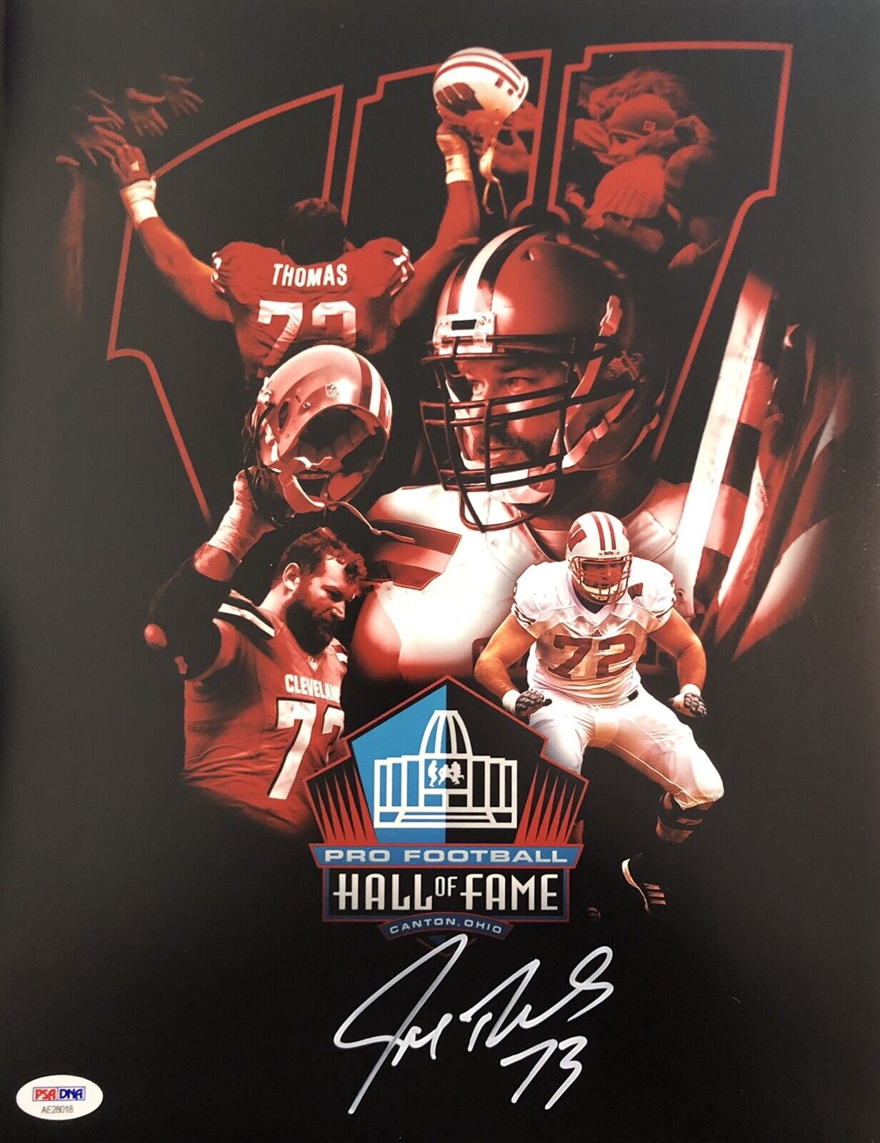 Joe Thomas Signed Autographed Cleveland Browns 11x14 Photo Poster painting HOF Psa/Dna Custom