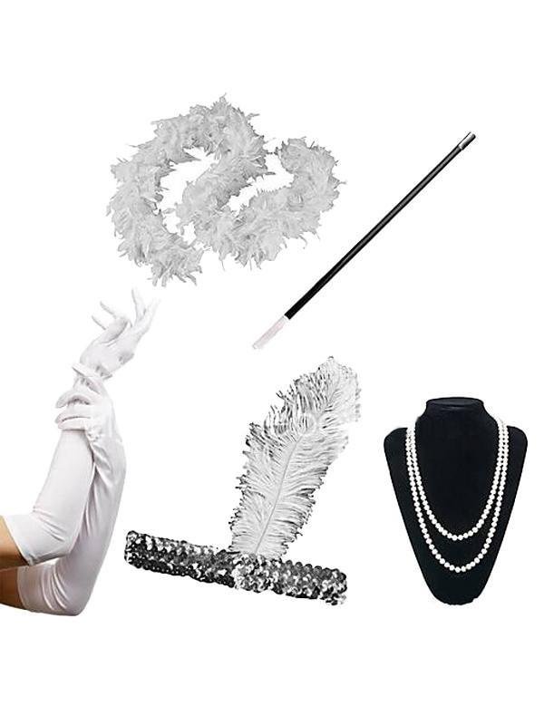 FigureDress White 1920s Flapper Costume Set