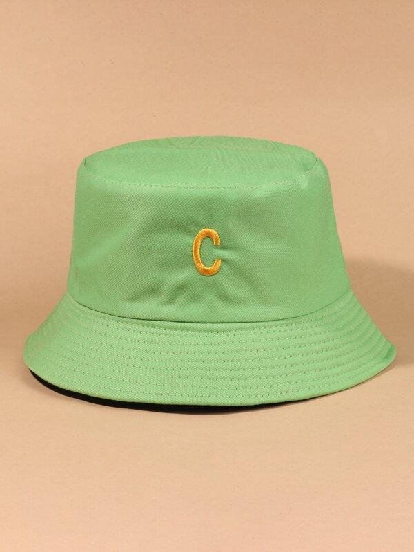 C Letter Embroidery Bucket Hat