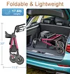 soundfuse Rollator Walkers for Seniors with Seat, Foldable Lightweight Rolling Walker with 8" Big PU Wheels, Ergonomic Seat, Dual Height Adjustment