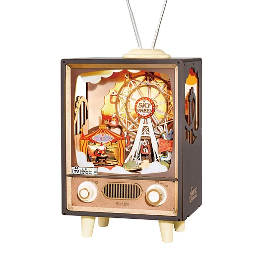 Rolife Sunset Carnival DIY Music Box 3D Wooden Puzzle AMT01 Robotime-uk