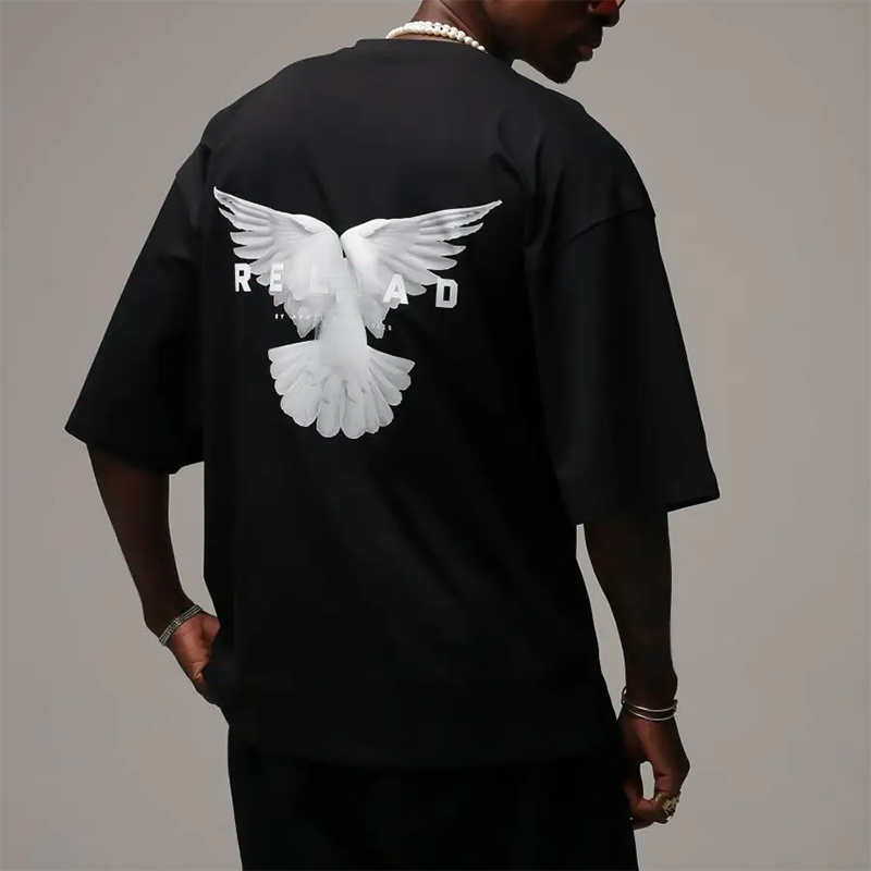 Retro Peace Dove Print Design T-shirt、、URBENIE