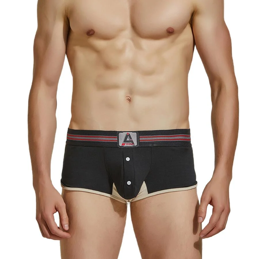 Men's Boxers Cotton Underwear Boxer Shorts Arrow Panties Button U Convex Design Home Lounge Shorts Pajama Shorts