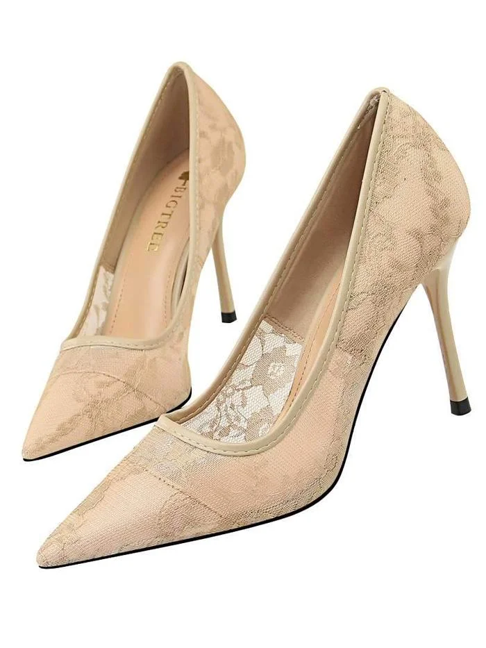 Sexy Lace High-heeled Hollow out Pump Shoes