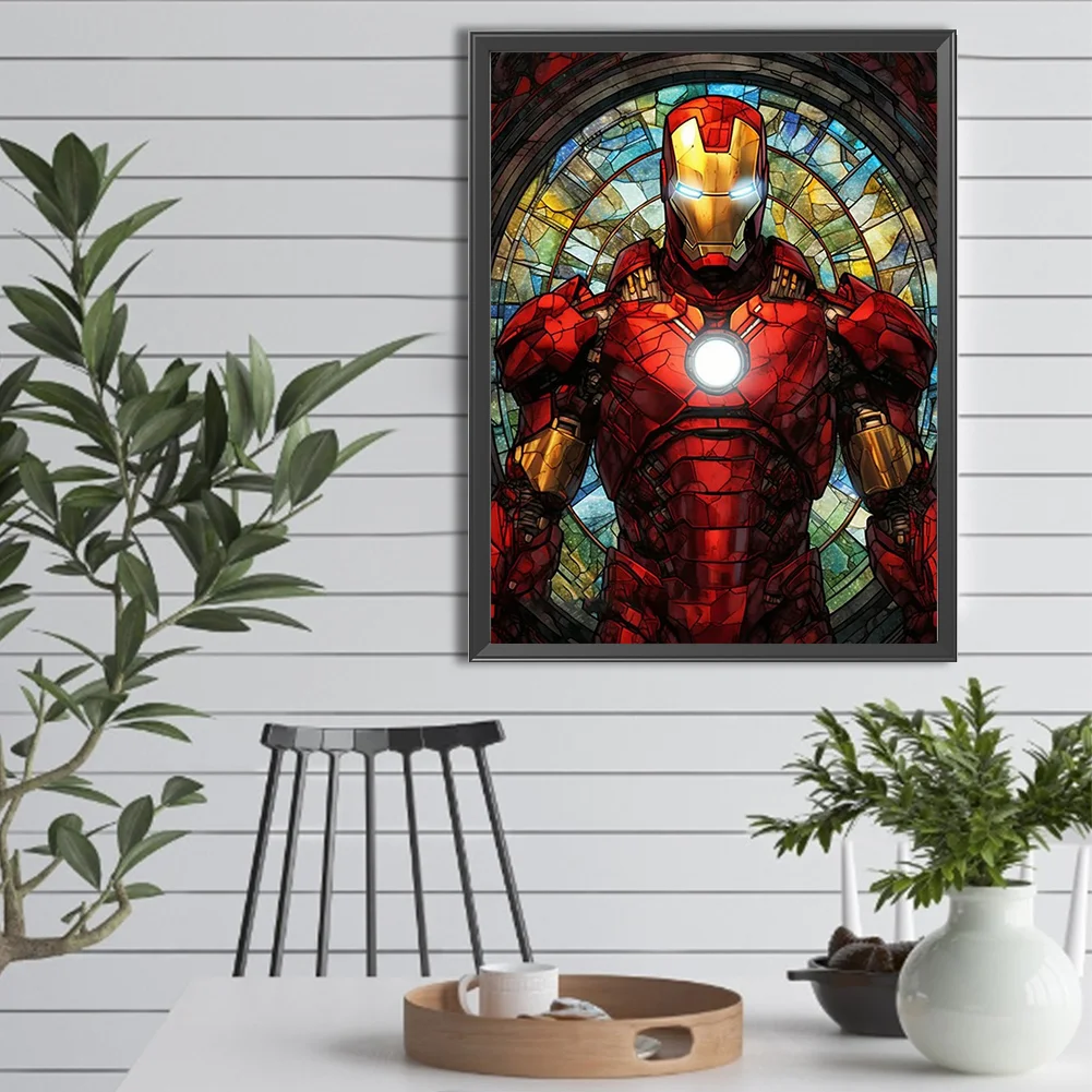 Diamond Painting - Full Round Drill - Stained Glass Iron Man(Canvas|30*40cm)