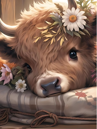 Cute Cow 30*40cm(canvas) full round drill diamond painting