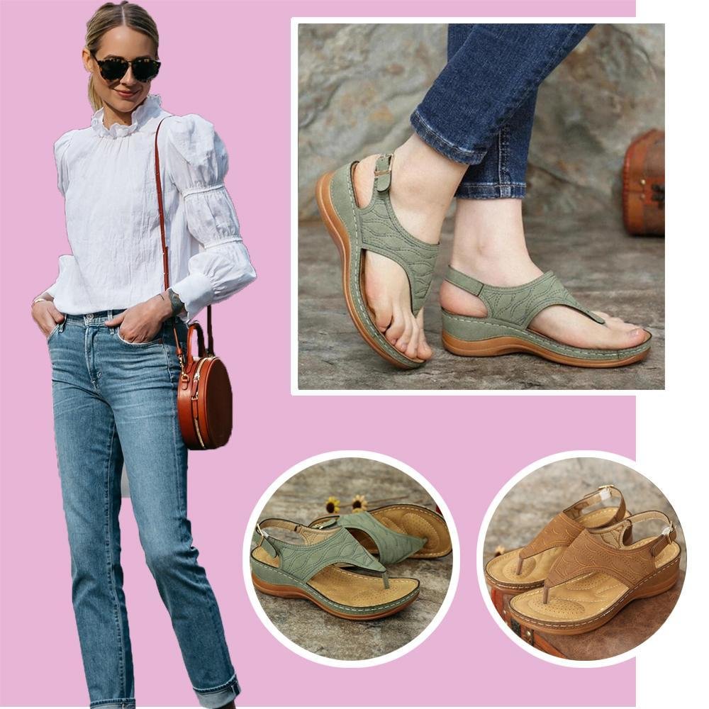 dr care zapatos embroidery orthopedic comfy flip flop sandals