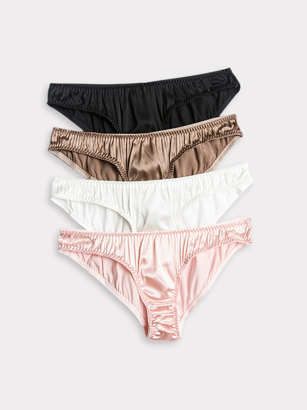 Ensemble de culottes en soie taille basse glorieuse unie 1