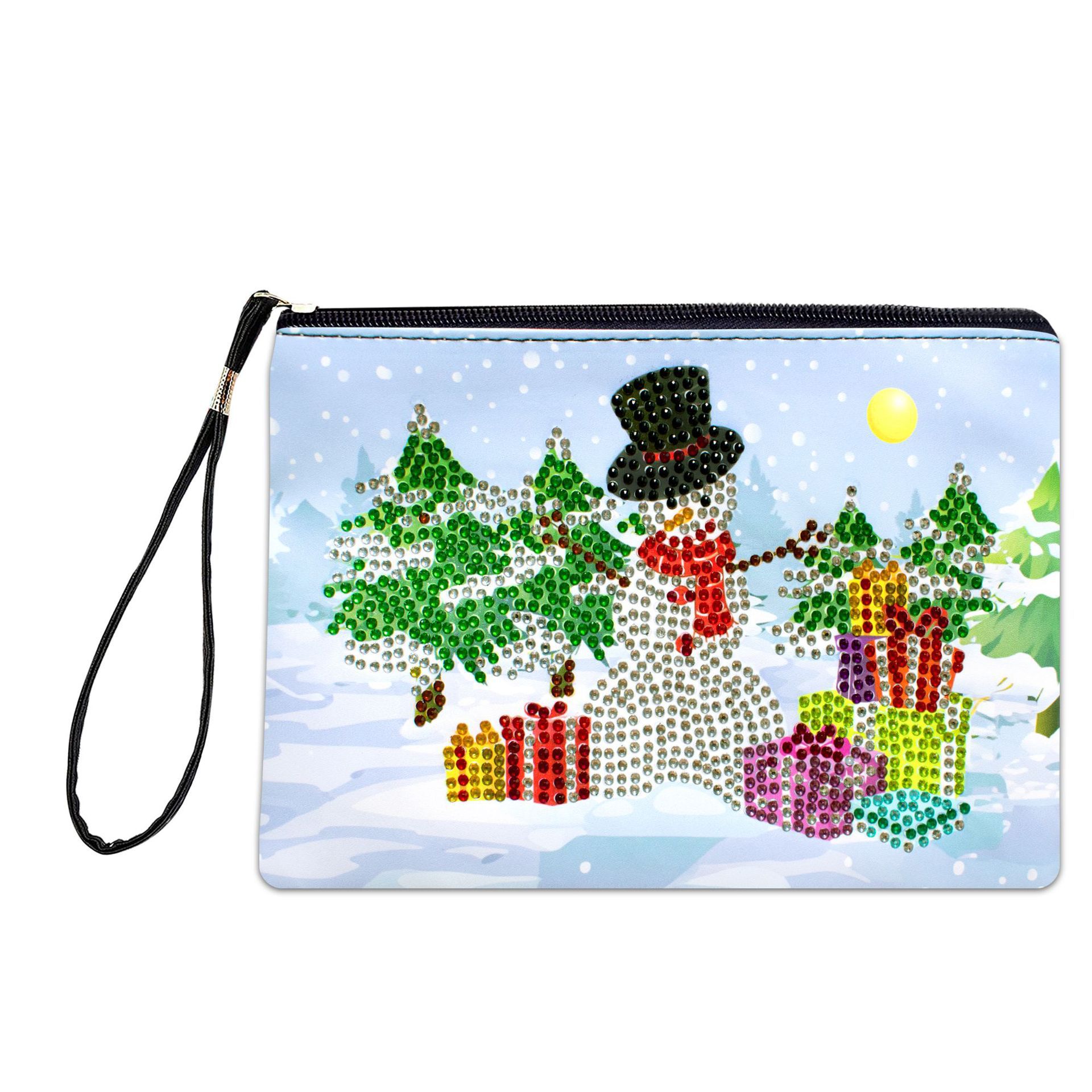 Cross Mirror Exclusive 5D DIY Diamond Painting Handbag Makeup Bag, Christmas Style Handmade Diamond Art Craft Bag