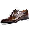 Handcrafted Alligator Business Dress Shoes Formal Brogue Alligator Shoes