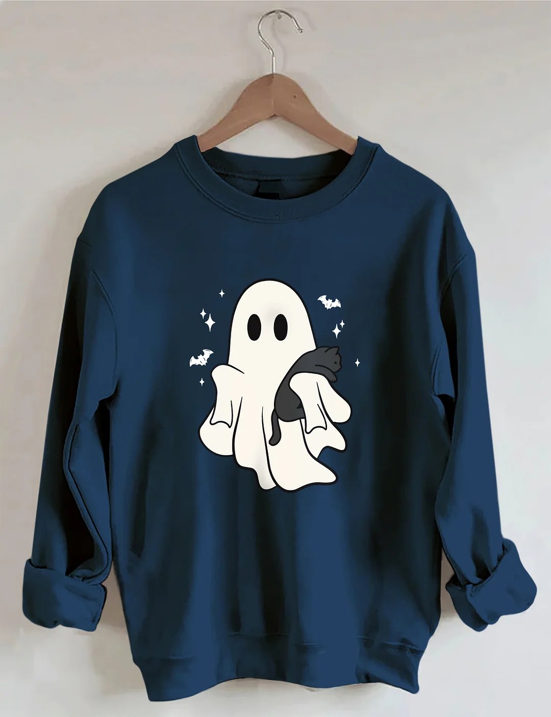 Cute Ghost Black Cats Halloween Sweatshirt