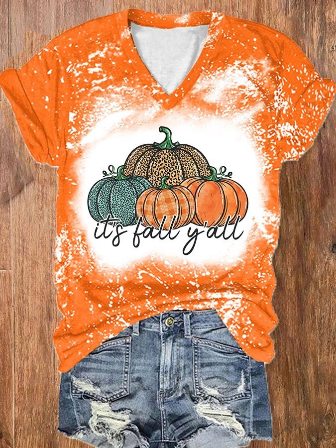 Women's It's Fall Y'all V-Neck T-Shirt