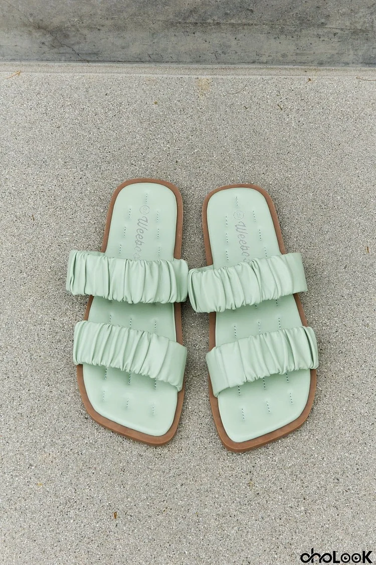 Weeboo Double Strap Scrunch Sandal in Gum Leaf