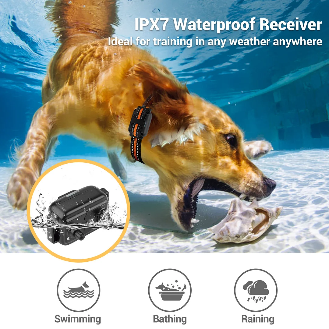 Dog Training Collars, Dog Shock Collar with Remote 2600 feet, 3 Modes Beep Vibration Shock, IPX7 Waterproof, LED Light, USB Charging, Dog Bark Collar for Training Small Medium Large Dogs