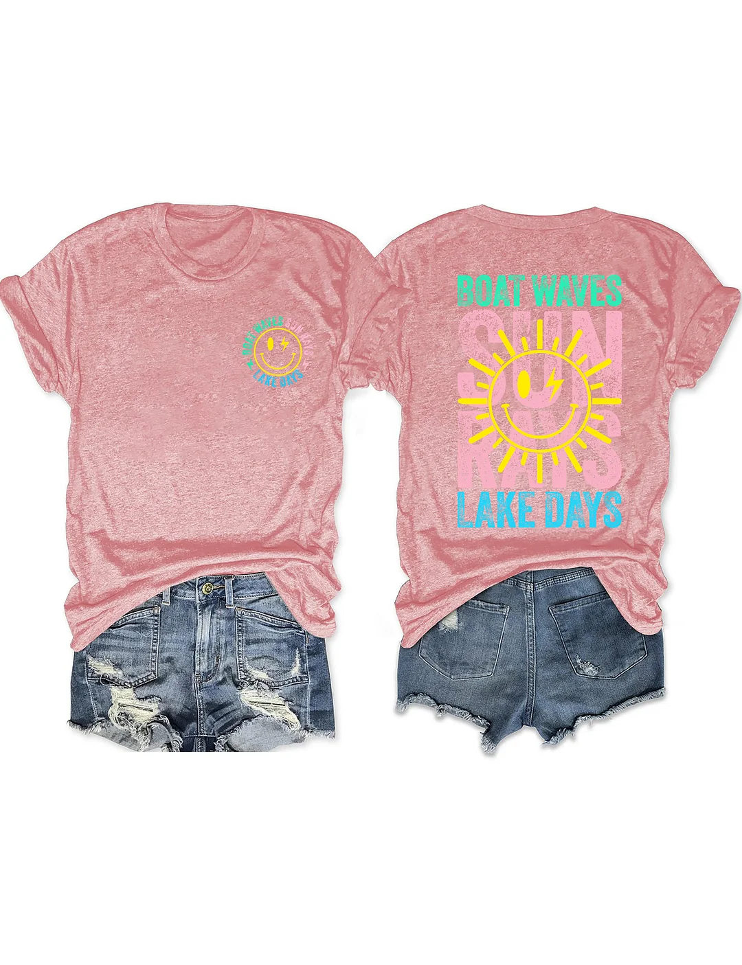 Boat Waves Sun Rays Lake Days T-shirt