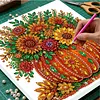 Pumpkin Framed Special Shape Diamond Painting Kit 25x25cm for Adults