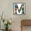 Flower Letter N-Full Round Diamond Painting 30*30CM