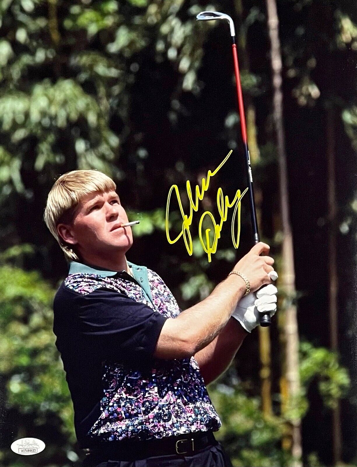 JOHN DALY Autograph SIGNED 11x14 Photo Poster painting AUGUSTA NATIONAL 1995 MASTERS JSA CERT