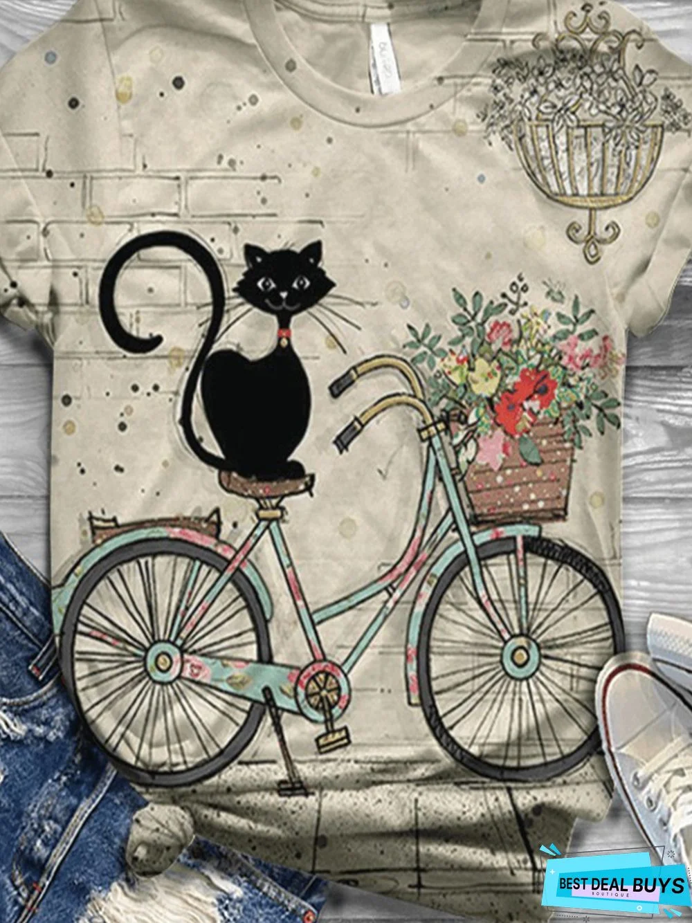 Casual Cotton-Blend Short Sleeve T-shirt