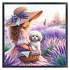 Girl Printed Cross Stitch Kit 40x40cm DIY 11CT Embroidery Craft Set Home Decor