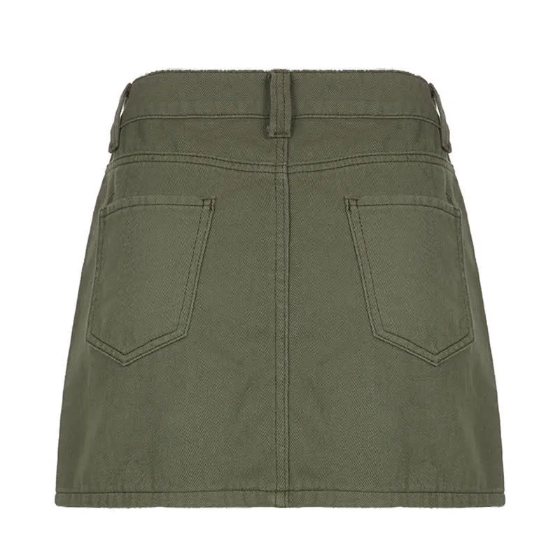 Multi Pocket Cargo A-line Skirt