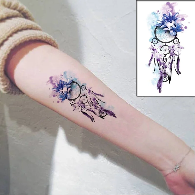 Sketch Rose Flowers Waterproof Temporary Tattoo Sticker Hand Lines Design Fake Tattoos Flash Tatoos Arm Chest Body Art for Women