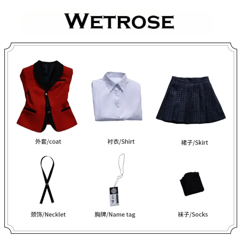[Wetrose] In Stock SR Yumeko Jabami Kakegurui - Compulsive Gambler Cosplay Costume