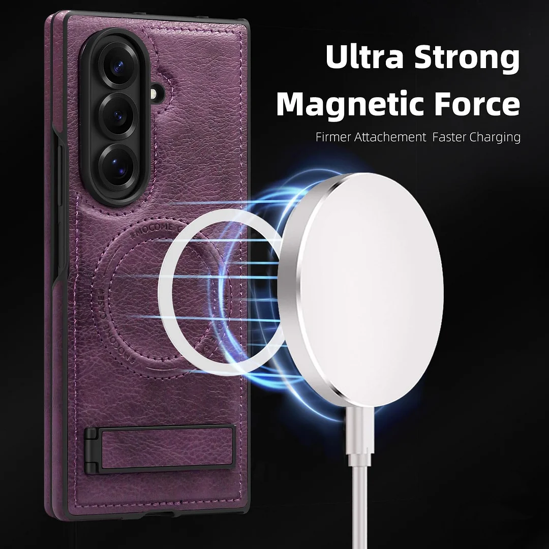 Samsung Galaxy Z Fold 6 Leather Case Magnetic Protective Case Holder Phone Case
