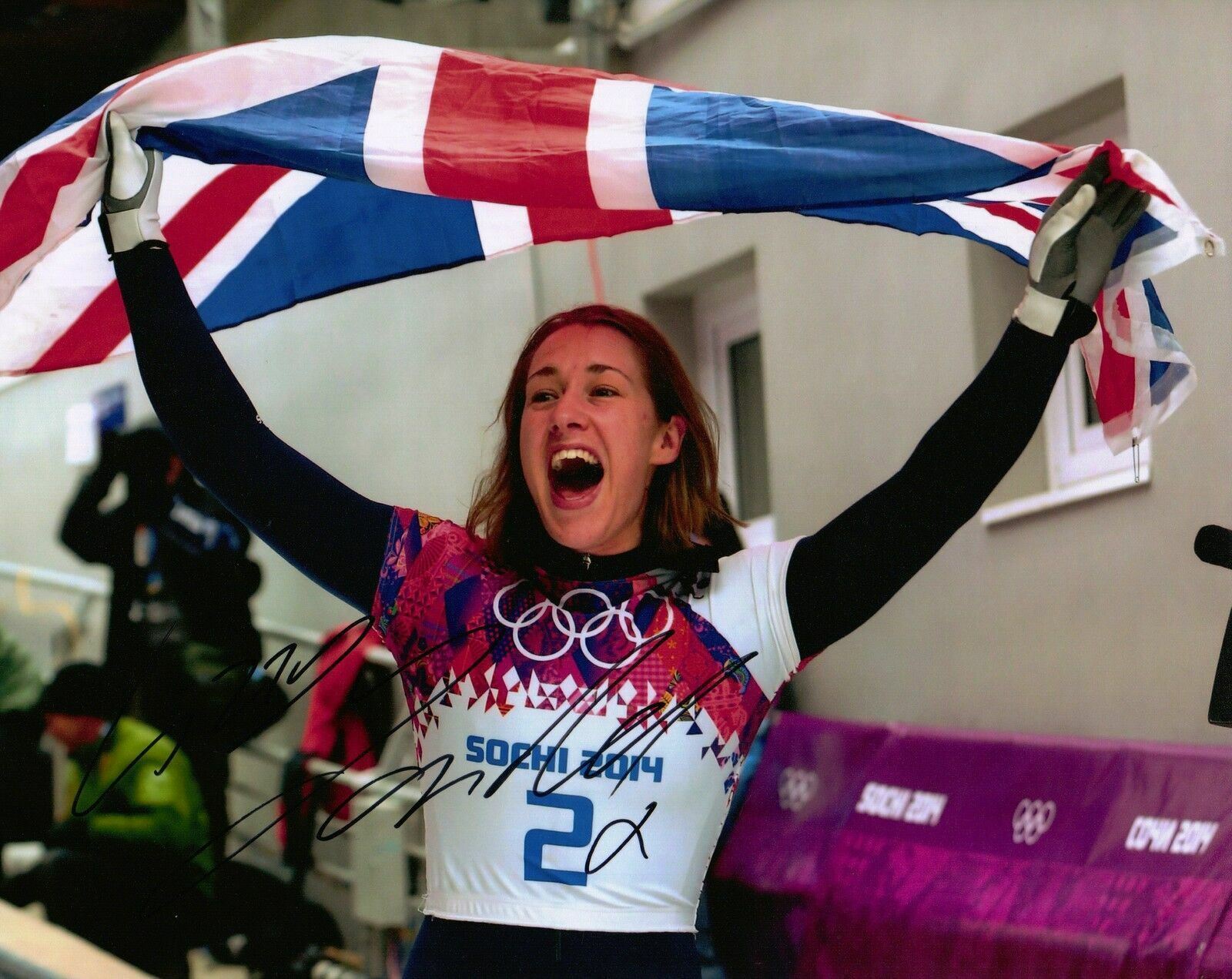 Lizzy Yarnold (Skeleton Racer - Olympic Gold 2014) Signed 10X8 Photo Poster painting