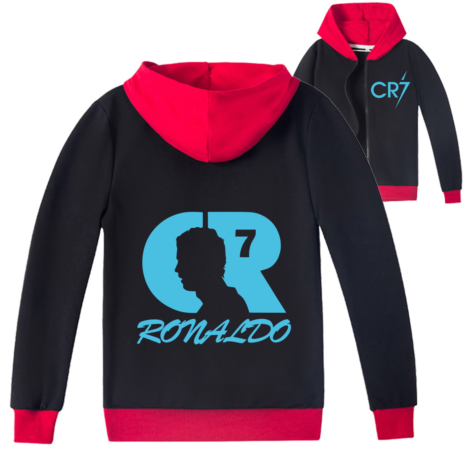 Mayoulove Cristiano Ronaldo Zip Jacket for Kids - Stylish Boys & Girls Apparel, Perfect Gift for Young Fans-Mayoulove