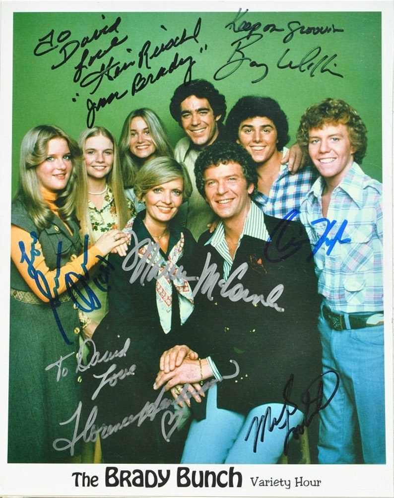 BRADY BUNCH CAST Signed Photo Poster painting X7 Florence Henderson, Maureen McCormick, Eve Plumb, Susan Olsen, Barry Williams wcoa