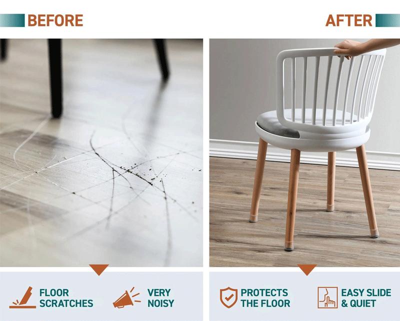 Square Chair rubber Leg Protectors for Hardwood Floor Fits All Shape Chair Mat for Wood and Tile Floors. Chair Leg Universal Cover Elastic Mold Rectangular Silicone