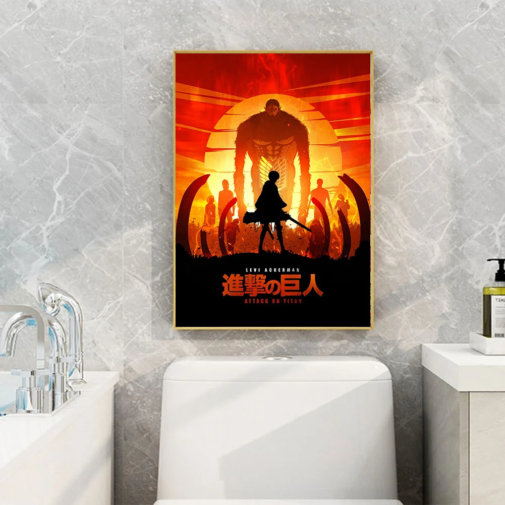 Full Round Diamond Painting 35*50cm - Attack On Titan - Silhouette