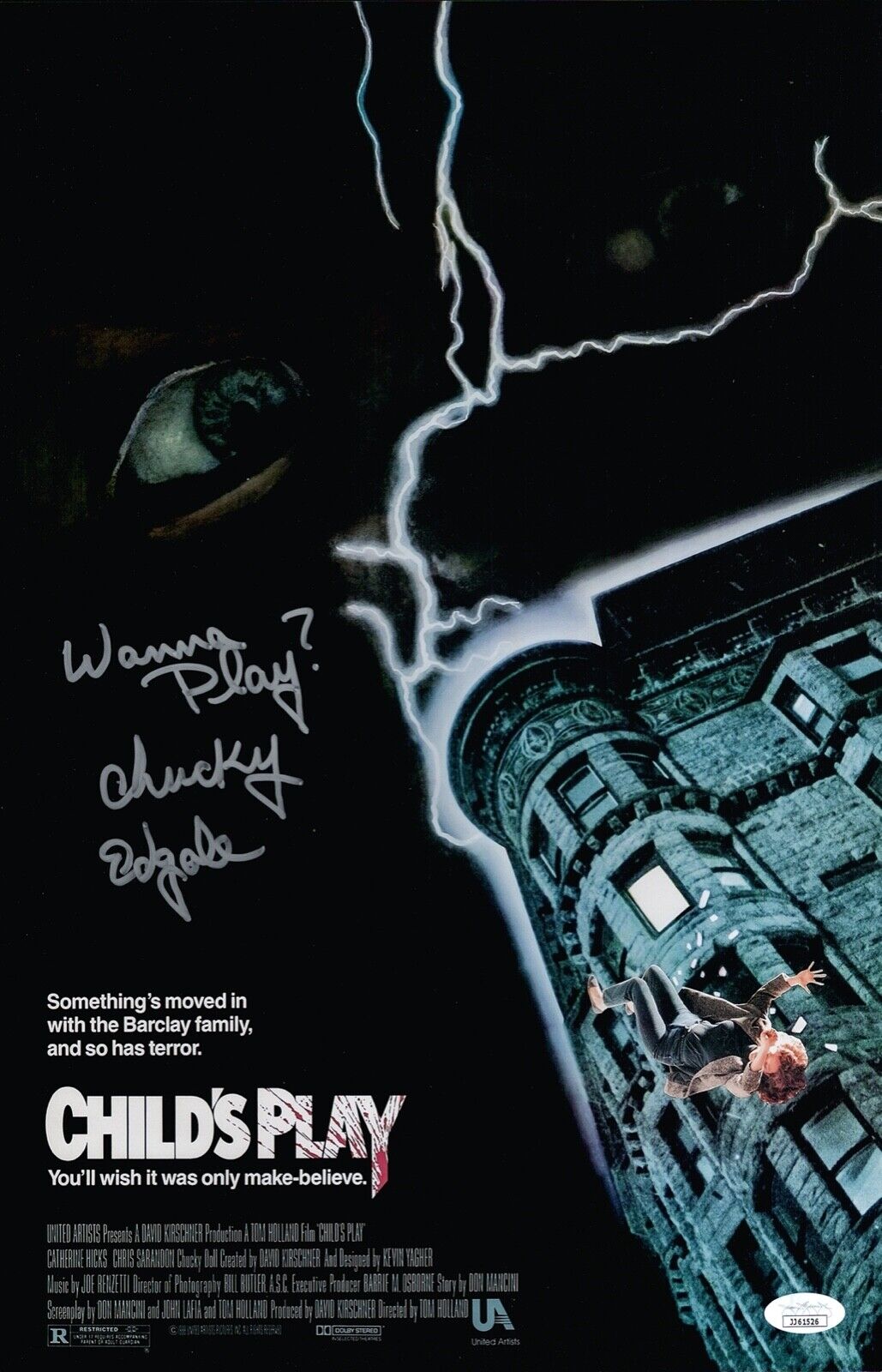 ED GALE Signed CHUCKY 11x17 Photo Poster painting Child's Play In Person Autograph JSA COA Cert