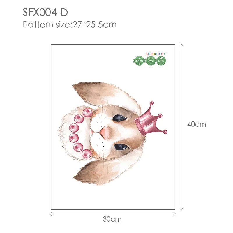 30*40cm Wall Stickers Home Decor Living Room Two Cute Rabbits Removable Home Living Room Decoration Mural Bunny Stickers