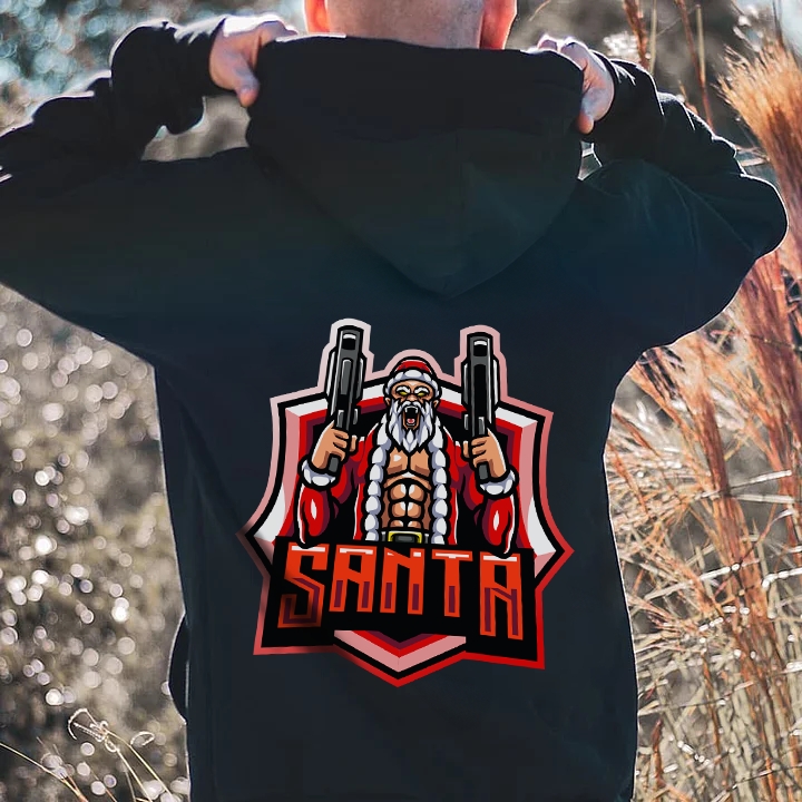 Santa with Weapons Christmas Theme Hoodie