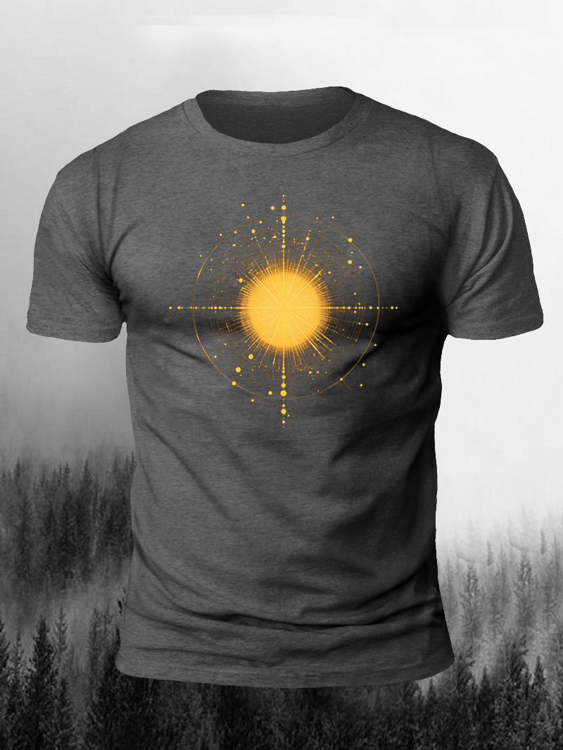 Men's Storm Center Geometric Line Printed Short-Sleeve T-shirt