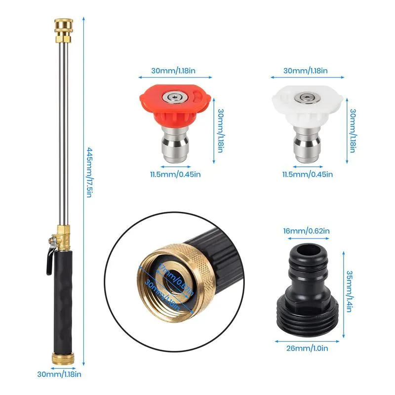 【FaddishDeal】Jet Nozzle Power Washer for Garden Hose, Includes 2 High-Pressure Nozzles and Quick Connectors | Hydro Jet High Pressure Washer Tools.