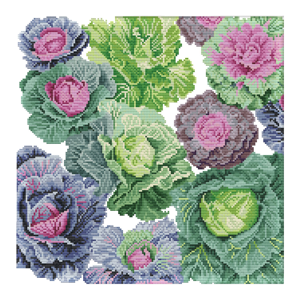 

Cabbage - 14CT Stamped Cross Stitch - 38*38CM, 501 Original