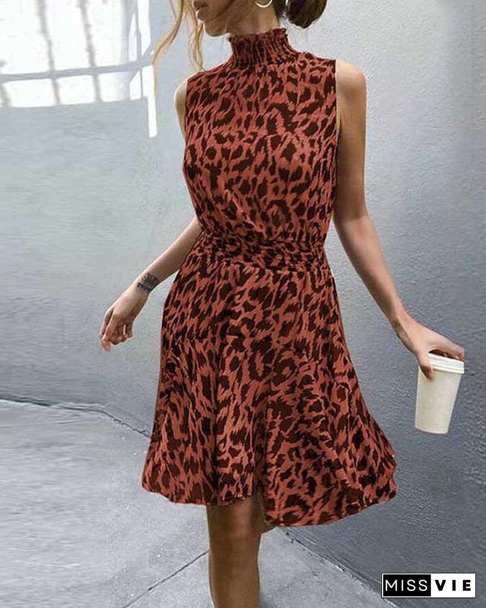 Leopard Print Midi Dress