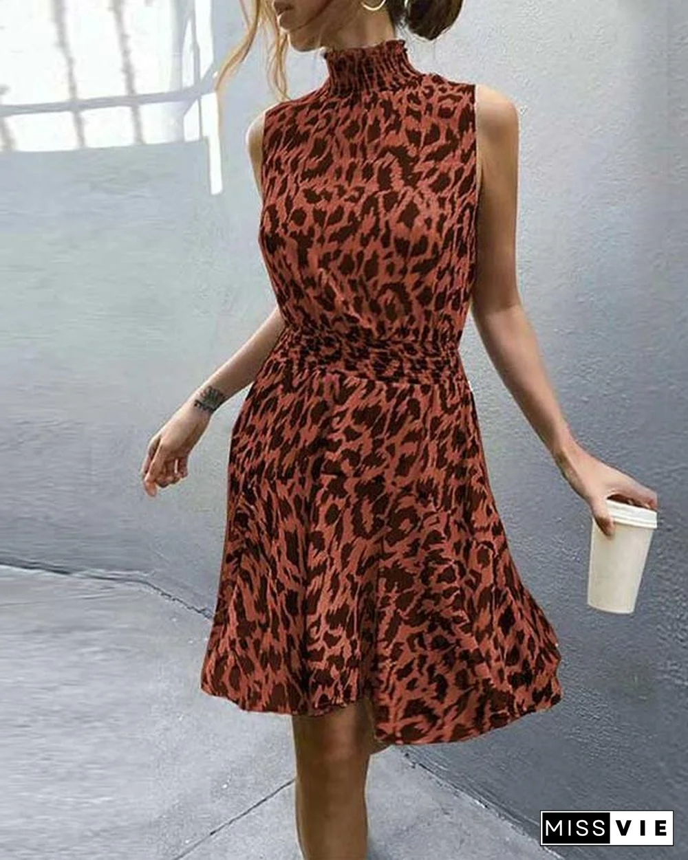 Leopard Print Midi Dress