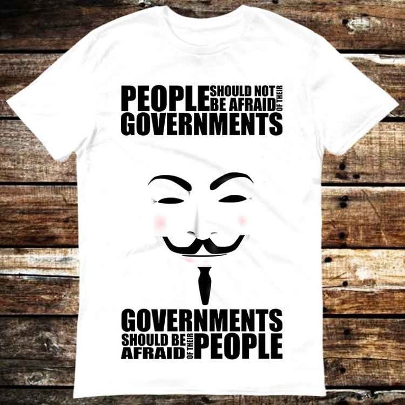 V For Vendetta Anonymous Mask Government T Shirt 