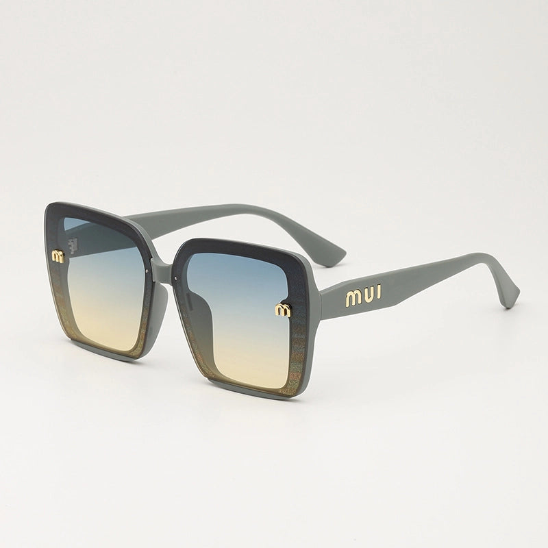 Retro Solid Color Ac Square Full Frame Women’s Sunglasses