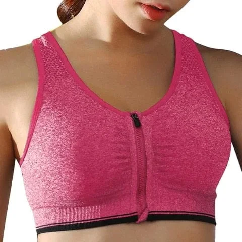 pornhint Pornhint Hot Women Zipper Push Up Sports Bras Vest Underwear Shockproof Breathable Gym Fitness Athletic Running Yoga Bh Sport Tops Women