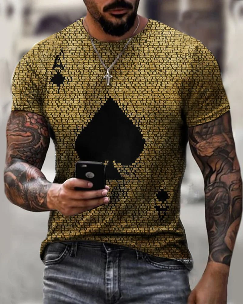Men New Print Casual T-shirt-02